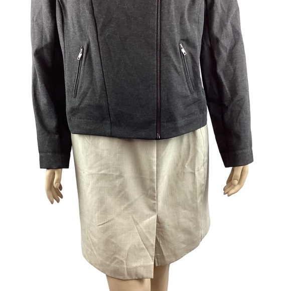 Catherine Malandrino Knit Moto Jacket Size XXL Dark Gray - Picture 3 of 7